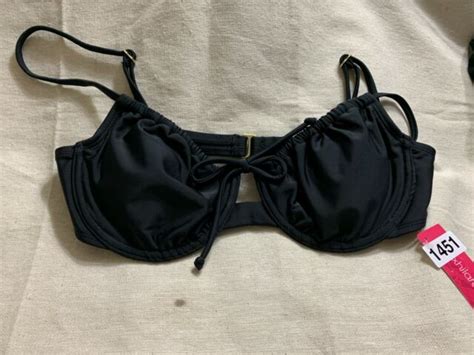 Juniors Shirred Underwire Bikini Top Xhilaration Black Size Medium For Sale Online Ebay