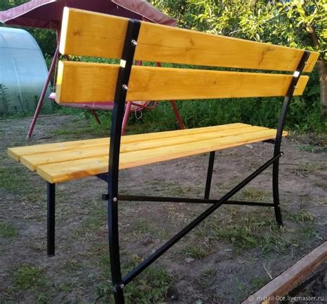 Скамейка садовая со спинкой 1,2м – купить онлайн на Ярмарке Мастеров ...