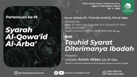 Syarah Al Ushul Ats Tsalatsah Al Qowa Id Al Arba Pertemuan Ke 19