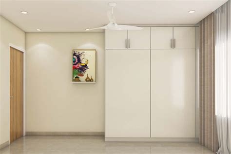 Matte Finished Sliding Door Wardrobe Design With Lofts Livspace