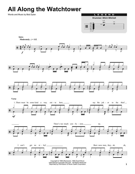 All Along The Watchtower Sheet Music Direct