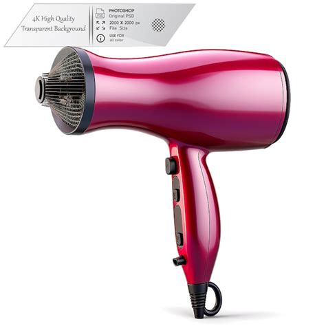 Device For Drying Hair With Hot Air On Transparent Background Premium AI Generated PSD