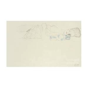 Reclining Half Nude To The Right Drawing By Gustav Klimt Fine Art America