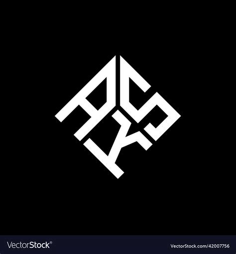 aks letter logo design  black background vector image