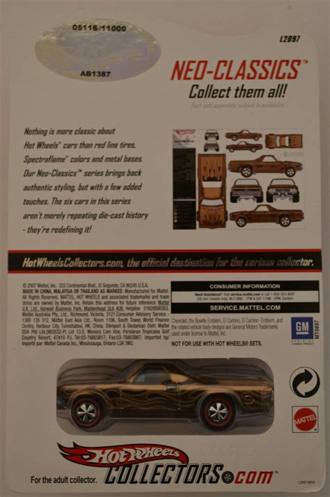 Hwca Chevy El Camino Of Hot Wheels Redline Tires Hw Neo Classics Series Scale