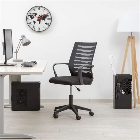 Chaise De Bureau Avec Roues Et Accoudoirs Dossier Ergonomique En Nylon