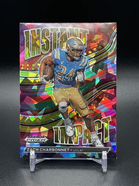 2023 Panini Prizm Draft Picks Zach Charbonnet Gold Ice Prizm Instant