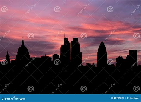 London Skyline At Sunset Illustration Stock Illustration Illustration