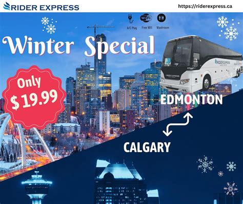 Winter Special For Edmonton ⇔ Calgary Buses For Only 1999 Rider Express