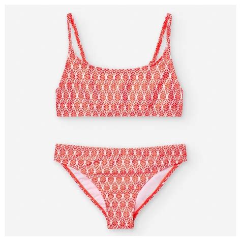 Losan Bikini Ljgap Blattmuster In Orange Wei Kinderm