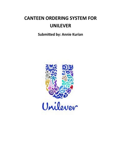 canteen ordering system  unilever submitted  annie kurian