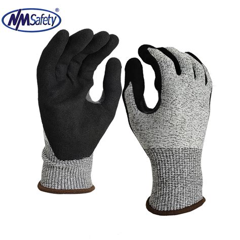 Nmsafety 13 Gauge Sandy Nitrile Coated Anti Cut Safety Work Gloves