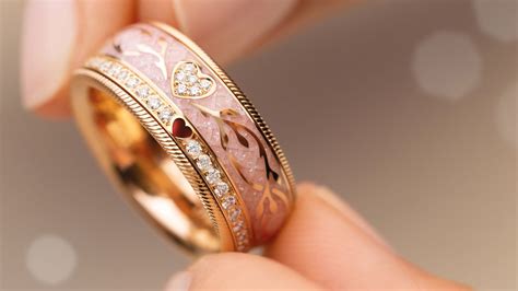 传奇再现焕发新姿NOBLE FORGET ME NOT nude with heart 勿忘我 裸粉爱心 典雅款 旋转指环