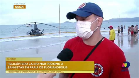 Helic Ptero Cai No Mar Pr Ximo A Banhistas Em Florian Polis