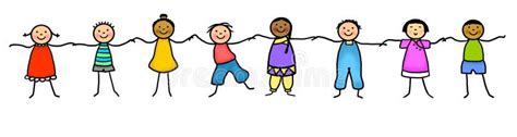 Stick Figure Kids Holding Hands Stock Illustration Illustration Of