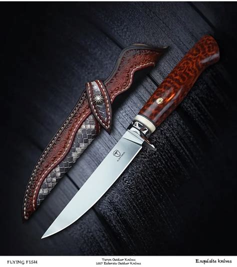 Turen Cpm M390 Steel Knife Fish Knife Edc Tool Fixed Blade Snakewood