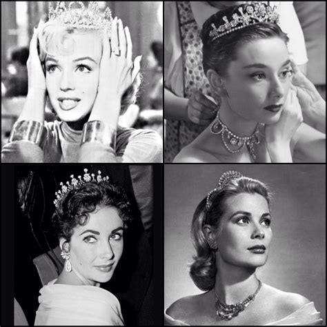 Famous tiaras | Marilyn monroe and audrey hepburn, Old hollywood