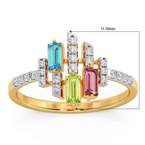 Rainbow Diamond And Gemstone Ring Candere By Kalyan Jewellers