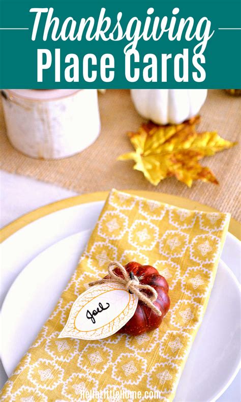 FREE Printable Thanksgiving Place Cards | Hello Little Home