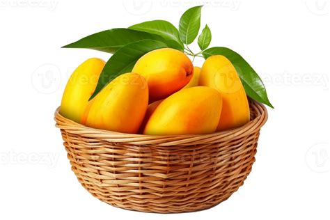 Mango In Woven Basket Png