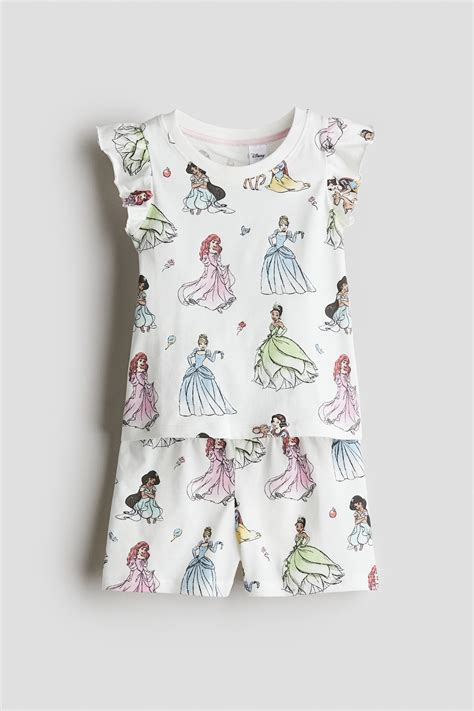 Пижама с принт - Бял/Принцесите на Дисни - ДЕЦА | H&M BG
