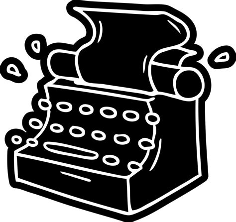 Cartoon Icon Drawing Of Old School Typewriter Vector Art At