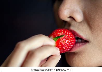 Soft Focus Woman Eating Strawberryoral Sex Stock Photo Shutterstock