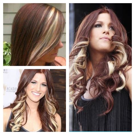 Dark Brown Hair With Blonde Peekaboo Highlights