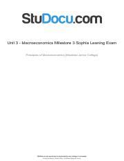 Guide To Macroeconomics Milestone Exam In Sophia Course Hero