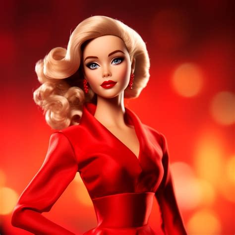Premium Ai Image Red Hot Barbie Embracing Style And Sophistication In A Hazy Red Setting