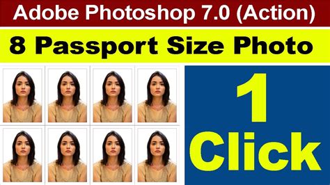 1 Click 8 Passport Size Photo In Photoshop Action Free Download Youtube