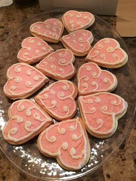 Heart Shaped Pink Iced Sugar Cookies Iced Sugar Cookies Gingerbread