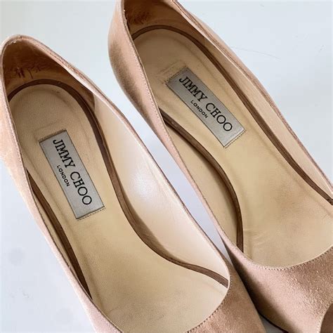 Jimmy Choo London Isabel Nude Tan Suede Leather Peep Gem
