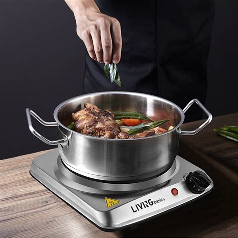 Countertop Infrared Single Burner W Electric Hot Plate Level Temperature Livingbasics