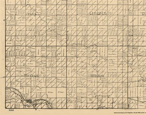 Peterson Iowa 1896 Old Town Map Custom Print Clay Co Old Maps