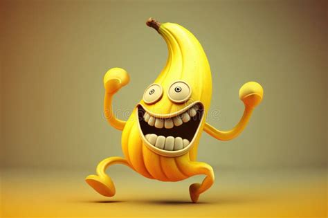 Funny Dancing Fun Banana Created with Generative AI Technology Stock ...