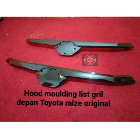 HITAM Hood Molding List Front Grill Toyota Raize Original Black Doff