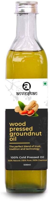 Anveshan Wood Pressed Groundnutpeanut Oil Kacchi Ghani Kolhu Chekku