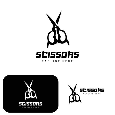 Les Ciseaux Logo Coupe Outils Vecteur Salon De Coiffure Le Rasoir Les