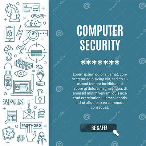 Vector Template With Hacking And Cyber Crimes Icons Stock Vector