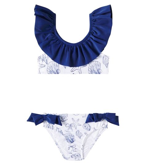 Bikini Con Stampa E Volant In Blu Patachou Mytheresa
