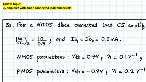 Nmos Diode Connected Load Integrated Circuit Cs Amplifier Numerical