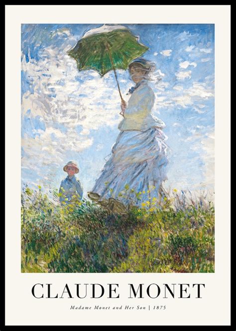 Madame Monet And Her Son 1875 By Claude Monet Poster Claude Monet