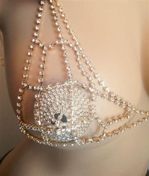 Gold Rhinestone Bra Chain Lingerie By Spoilmeinrhinestones On Etsy