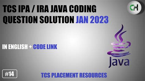 TCS IPA Java Question TCS IRA Java Question TCS IPA TCS IRA TCS