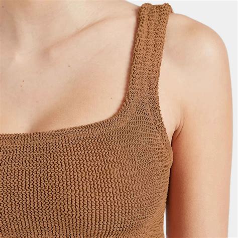 Hunza G Xandra Crinkle Bikini Metallic Cocoa Hunzag Xan Metcoc Consortium