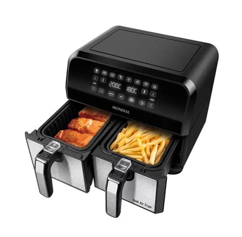 Fritadeira Air Fryer Dual Duplo Afd 01 Bi Cesto 8l Mondial Cor Preto