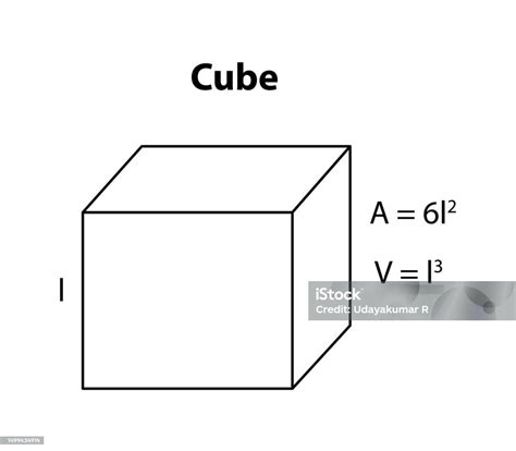cube formula maths geometric figures  black school board vector