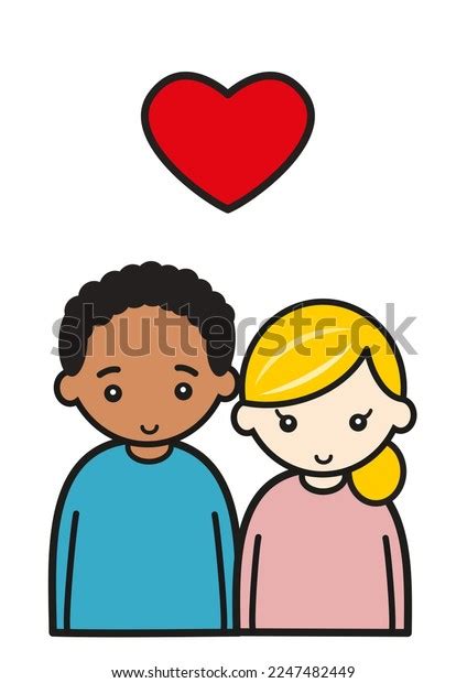 Cute Couple Black Man Blonde Woman Stock Illustration 2247482449 Shutterstock