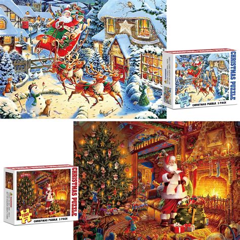 2 Pack 1000 Pieces Christmas Jigsaw Puzzles For Adults